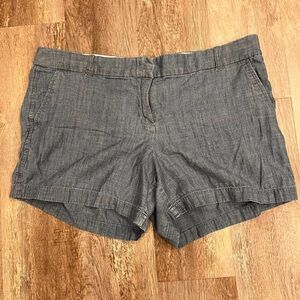 J. Crew 5" Women’s Classic Chambray Shorts Size 14 Med Echo Blue Wash